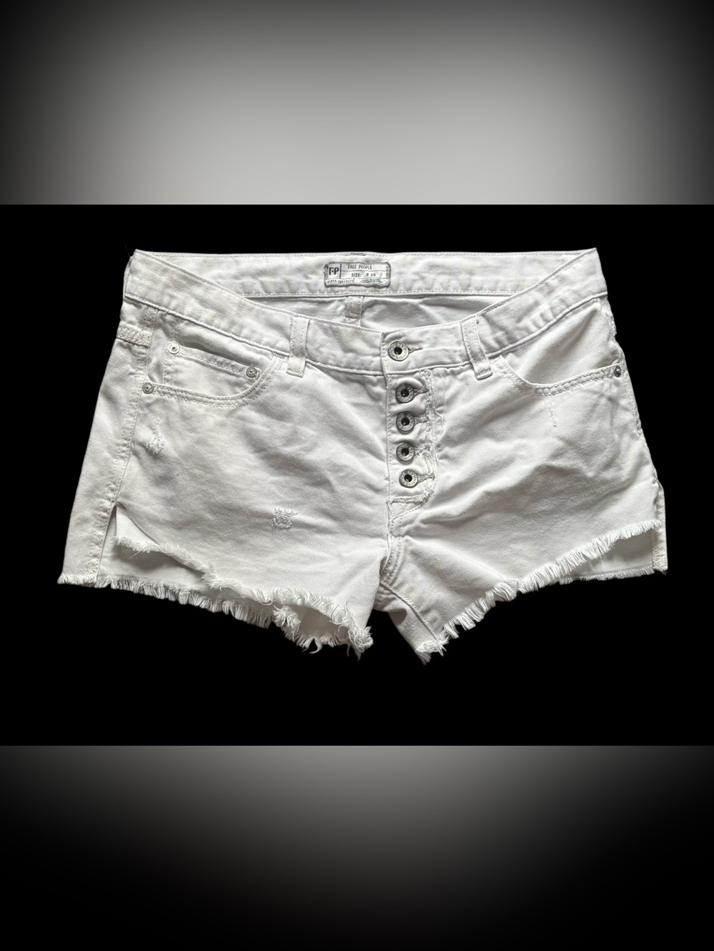 We The Free Free People White Distressed Cutoff Denim Shorts Size 26